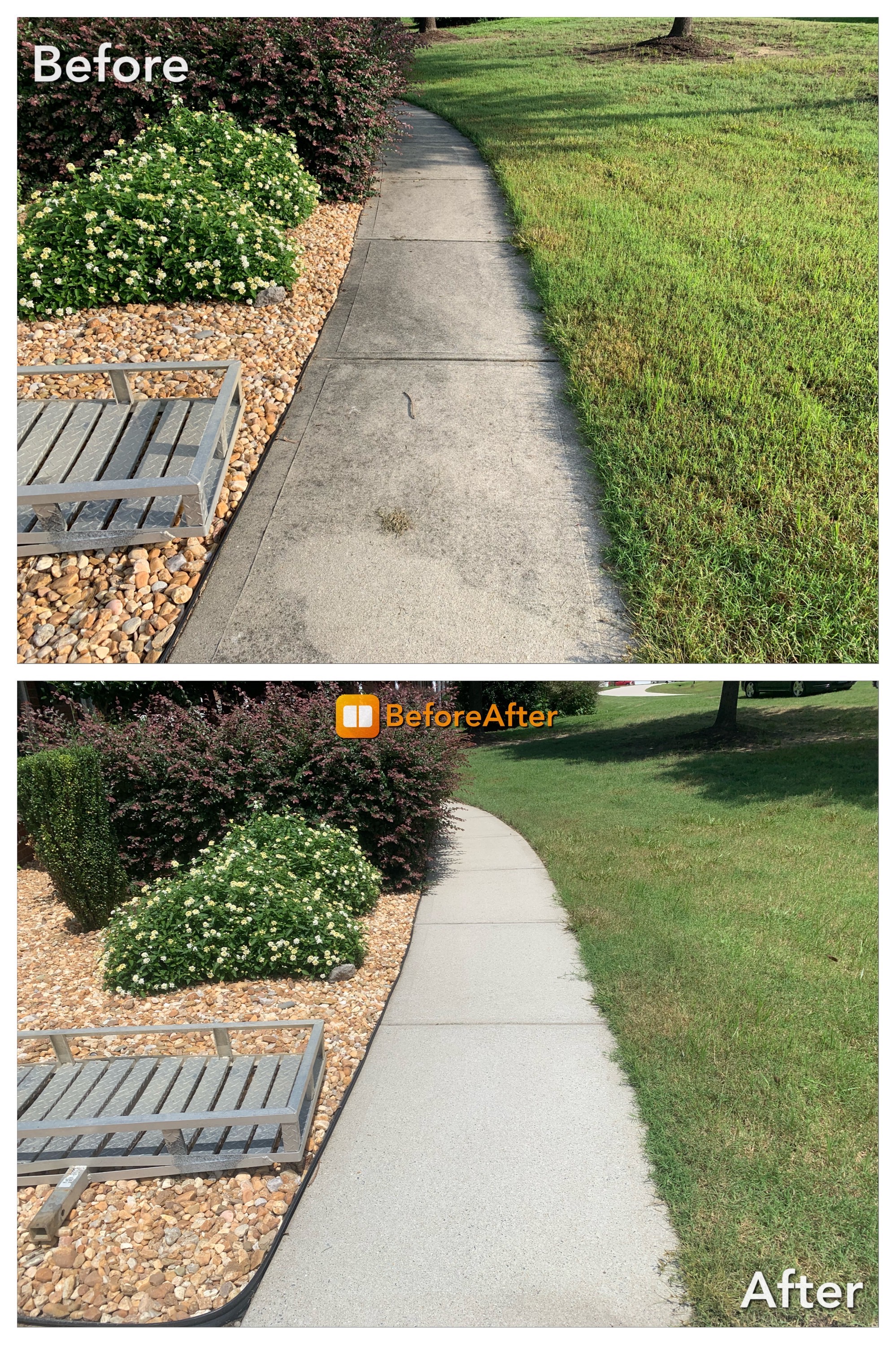 Power Washing Wizards Remove Nasty Stains from Concrete Walkway in Warminster, PA